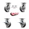 Service Caster 6 Inch Kingpinless V Groove Semi Steel Wheel Caster Swivel Locks 2 Brakes, 2PK SCC-KP30S620-VGR-BSL-2-SLB-2 - alternate 6
